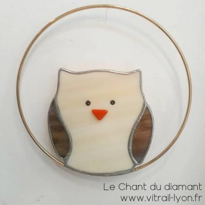 Hiboux verre et tiffany realise par marion rusconi lyon 69