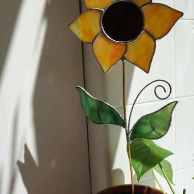 Tournesol tiffany deco en verre